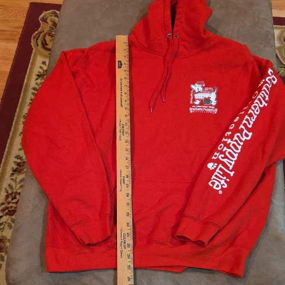 Red Southern Puppy Christmas Hoodie - Picture 5 of 8